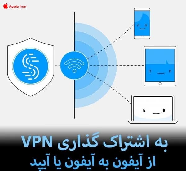 آموزش به اشتراک گذاری VPN از آیفون به آیفون یا آیپد