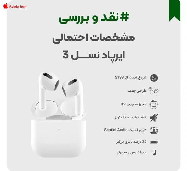 جزئیات مشخصات ایرپاد نسل سوم اپل