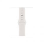 اپل واچ سری 6 آلومینیوم نقره ای با بند اسپرت سیلیکون سفید 44mm