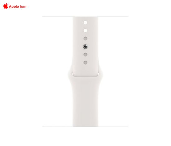 اپل واچ سری 6 آلومینیوم نقره ای با بند اسپرت سیلیکون سفید 44mm