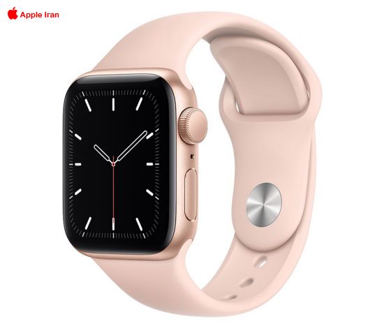 اپل واچ SE آلومینیوم طلایی با بند اسپرت سیلیکون 44mm